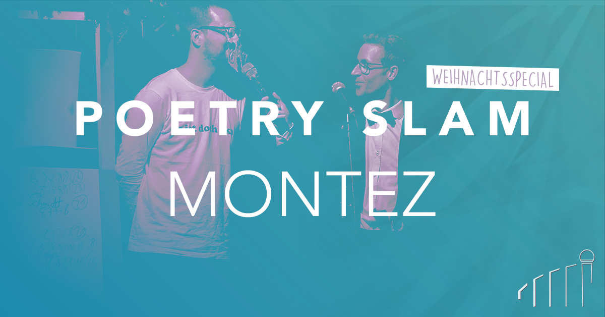 Moderator Benedict überlegt sich unfaire Herausforderungen für die Slammer:innen beim Weihnachtsspecial des Poetry Slam Frankfurt.